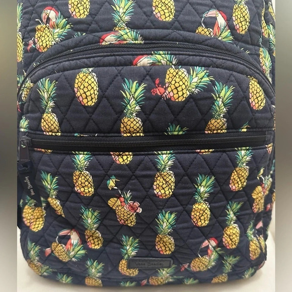 Vera Bradley Toucan Party Pineapple Quilted Large Essential Backpack Laptop - Picture 2 of 6